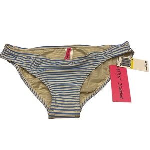 Betsey Johnson Women Hipster Swimwear Bottoms Size Medium Horizontal Stripes